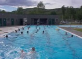 he District's outdoor swimming pool was audited and it was recommended that to reduce the heating costs and carbon footprint of the pool solar, heating should be installed in the facility. At the time, the community's outdoor swimming pool was heated with a natural gas fueld boiler. he District's outdoor swimming pool was audited and it was recommended that to reduce the heating costs and carbon footprint of the pool solar, heating should be installed in the facility. At the time, the community's outdoor swimming pool was heated with a natural gas fueld boiler.