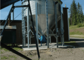 Pellet hoppers are used to store the wood pellets for the heating system.