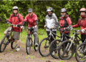 A group of riders before they set out on the trails.