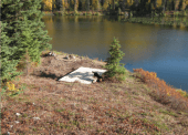 Camping spot overlooking Johnson Lake.