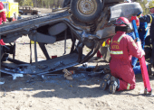 Firemen Practice Crucial Emergency Services at the 100 Mile Emergency Services Training Center