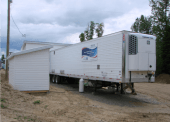 The Mobile Processing Unit at a docking station in Quesnel,