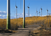 Wind turbines at Bear Mountina near Dawson Creek.