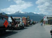 Valemountain Day parade travelling down main street in Valemount