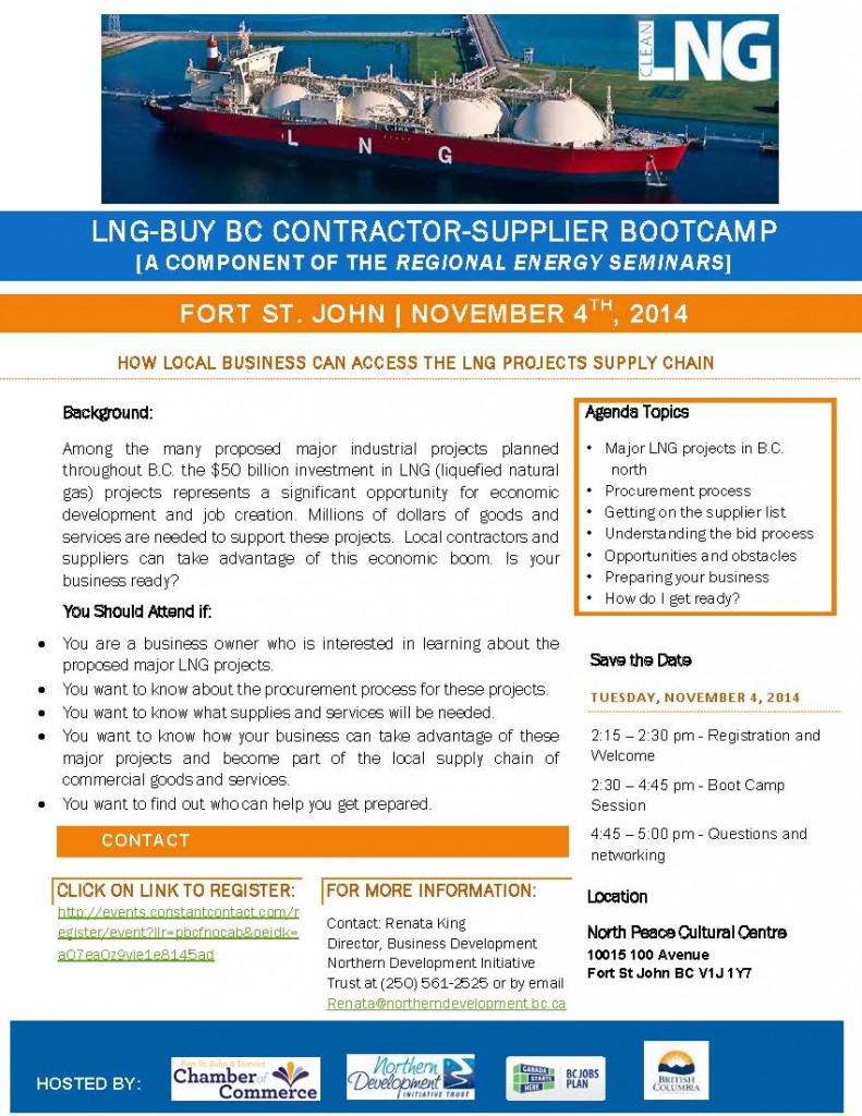 LNG Bootcamp Invite Fort St John-November 4 2014